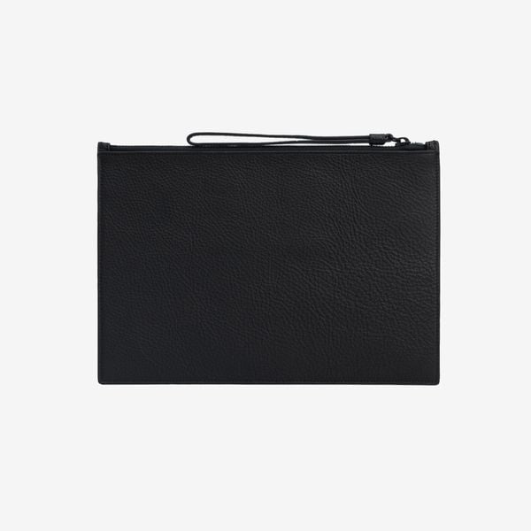  KENZO Logo Large Leather Clutch - Black/White 