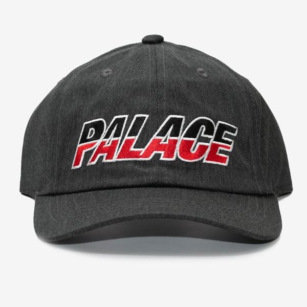  Palace Split Logo Hat - Black Denim 