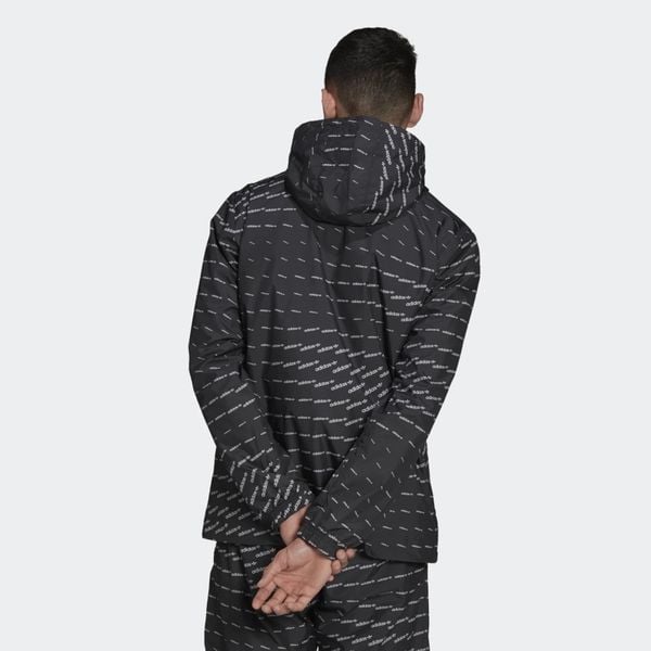  adidas Graphics Monogram Windbreaker Jacket - Black 