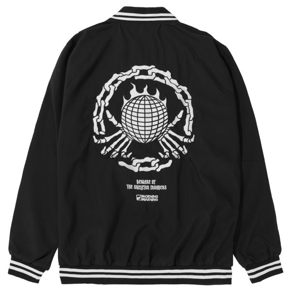  Skeleton Invader Baseball Jacket - Black 