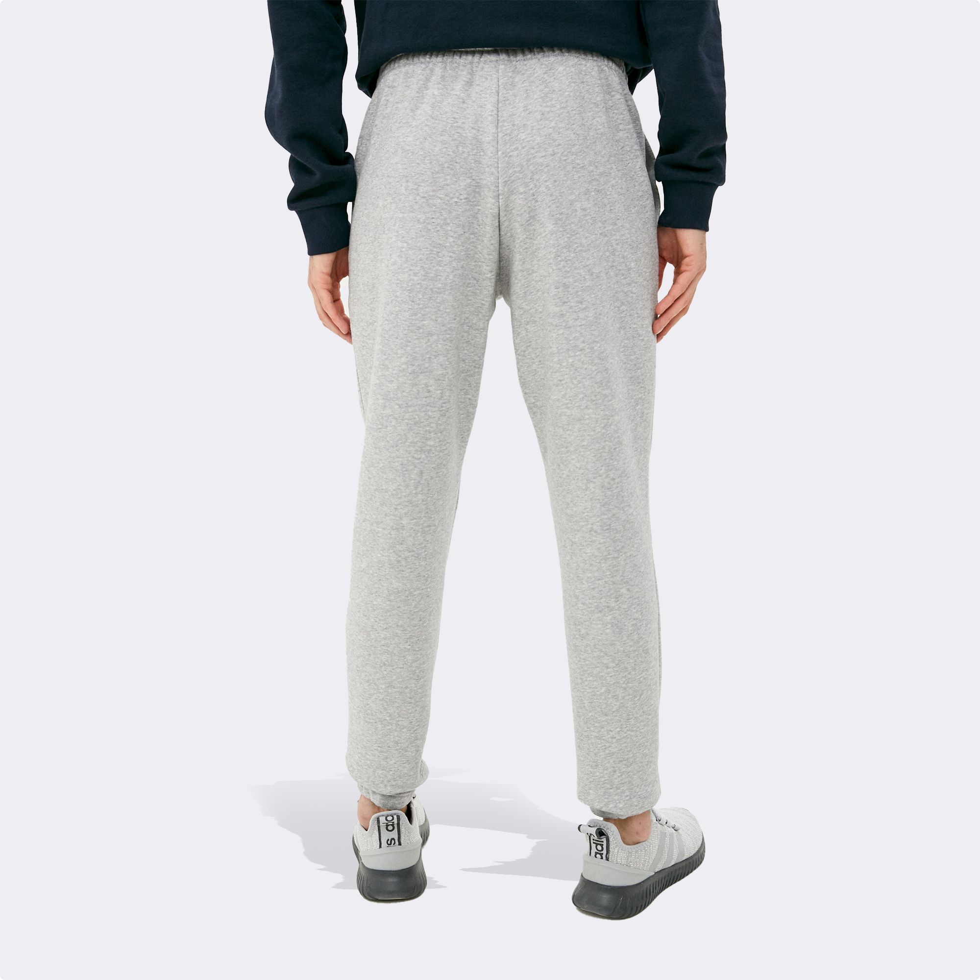  adidas Essentials Fleece Tapered Pants Cuff Logo Pants - Grey 