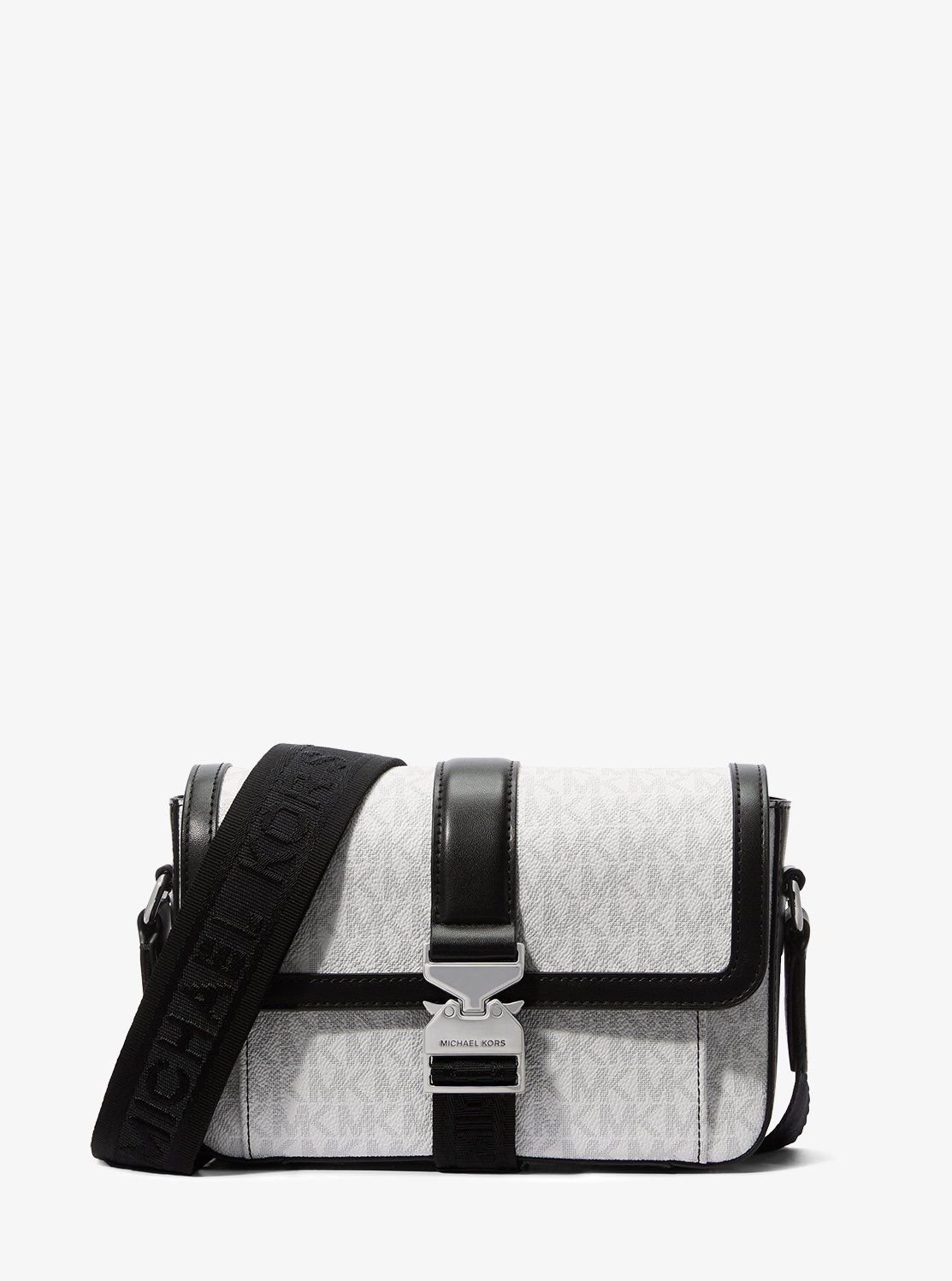  Michael Kors Hudson Signature Logo Crossbody Bag - White 