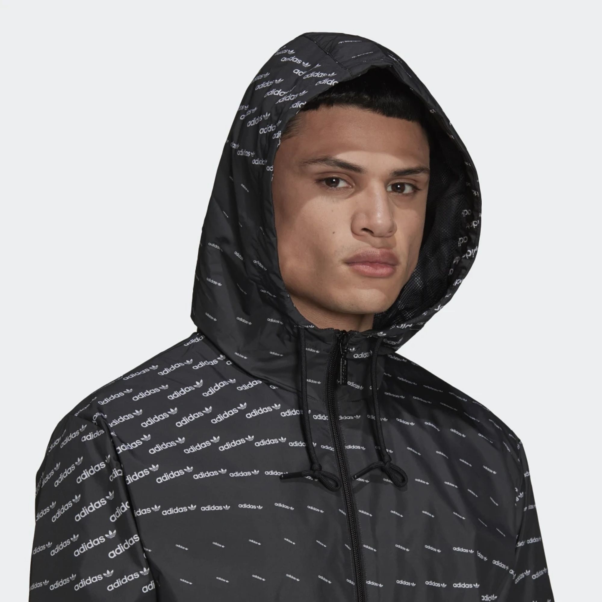  adidas Graphics Monogram Windbreaker Jacket - Black 