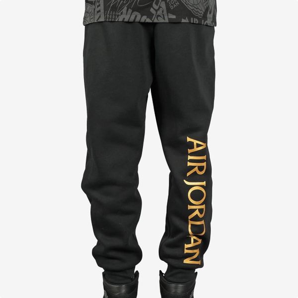  Jordan Jumpman Classic Fleece Pants - Black/Gold 