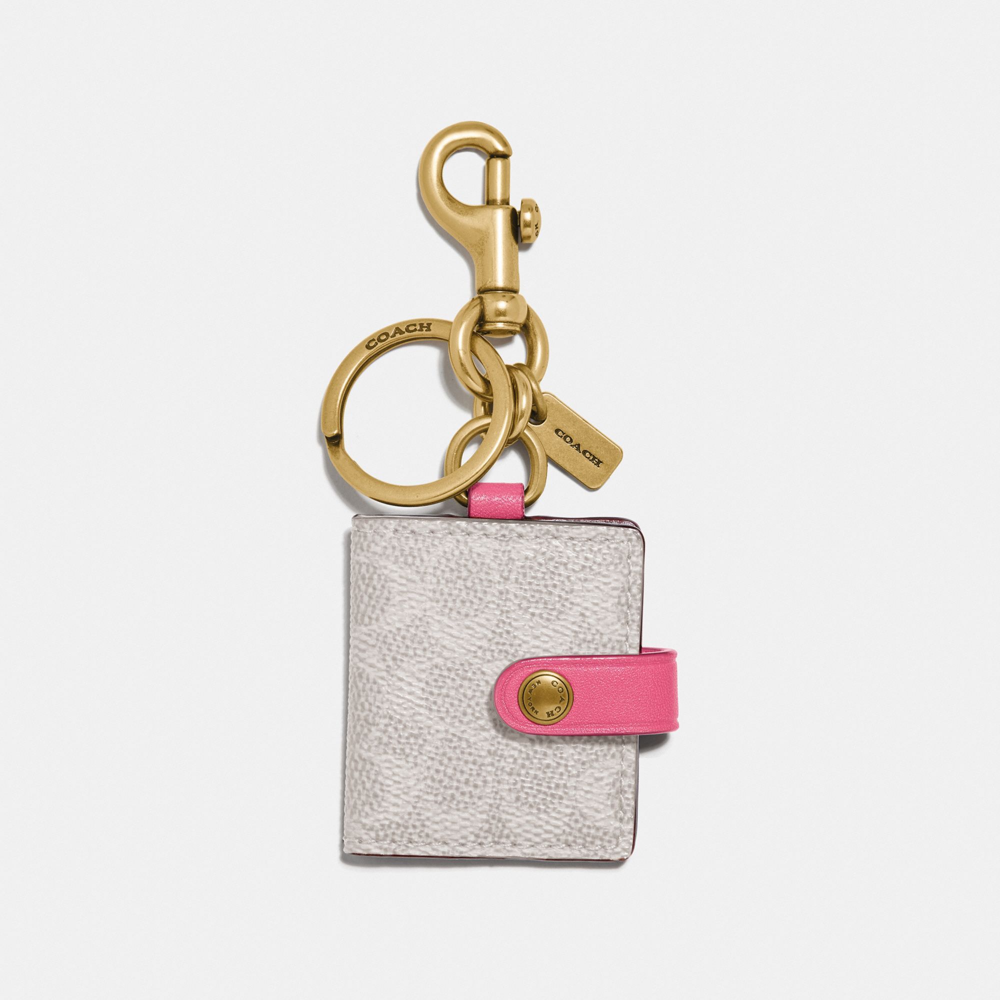 COACH®  Picture Frame Bag Charm In Signature Canvas