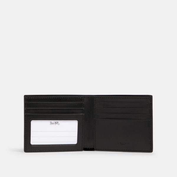  Coach ID Billfold Wallet With Horse And Carriage Print - Black 