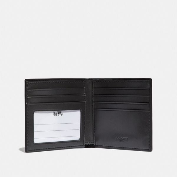 Coach ID Billfold Wallet In Signature Canvas - Khaki 