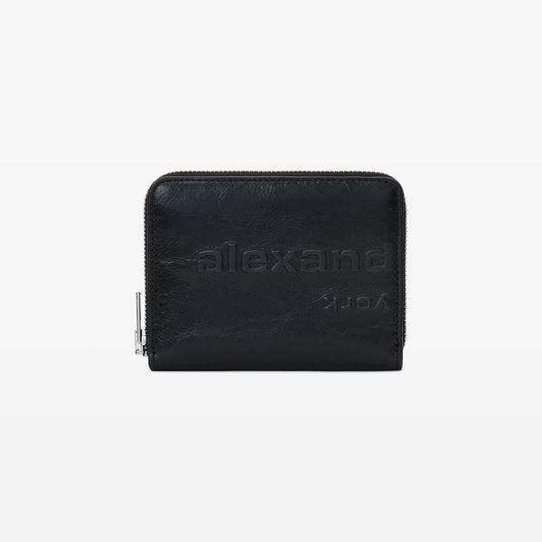  alexander wang punch compact wallet in crackle patent leather 