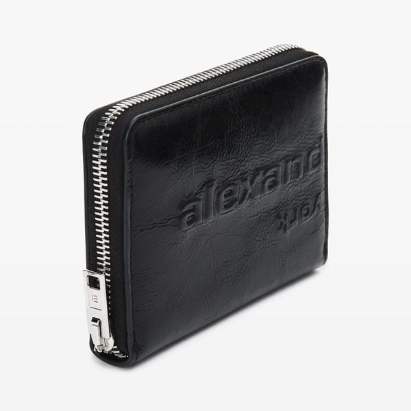  alexander wang punch compact wallet in crackle patent leather 