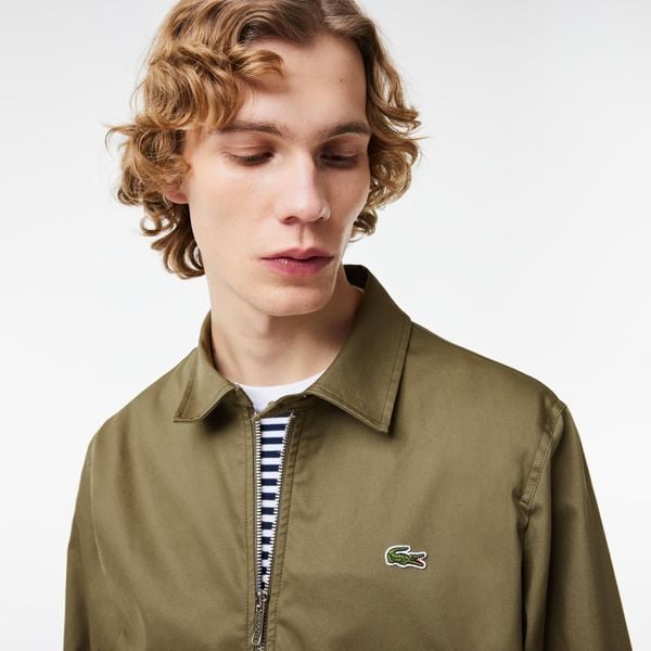  Lacoste Water-Repellent Lightweight Twill Jacket - Green 