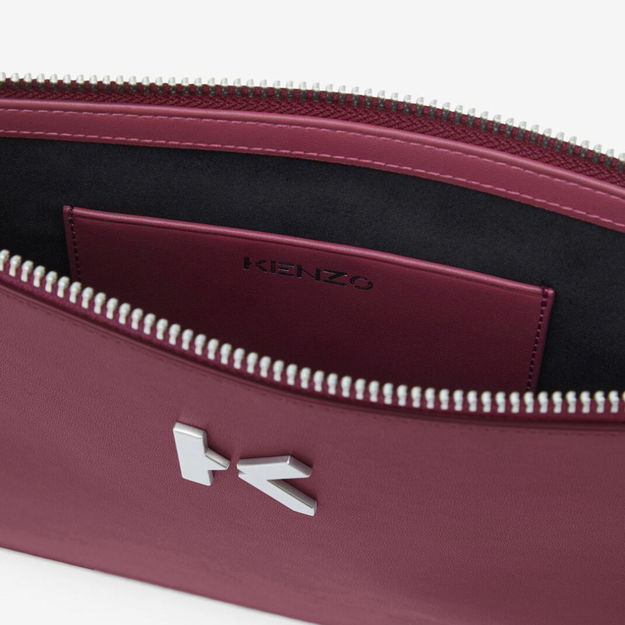  KENZO K Leather Clutch - Blackberry 