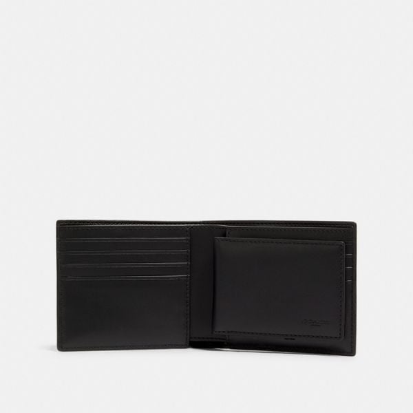  Coach 3 In 1 Wallet With Reflective Varsity Stripe And Coach Patch - Black 