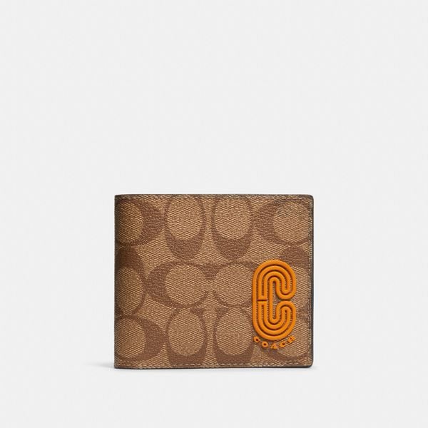  Coach 3 In 1 Wallet In Colorblock Signature Canvas With Coach Patch - Tan 