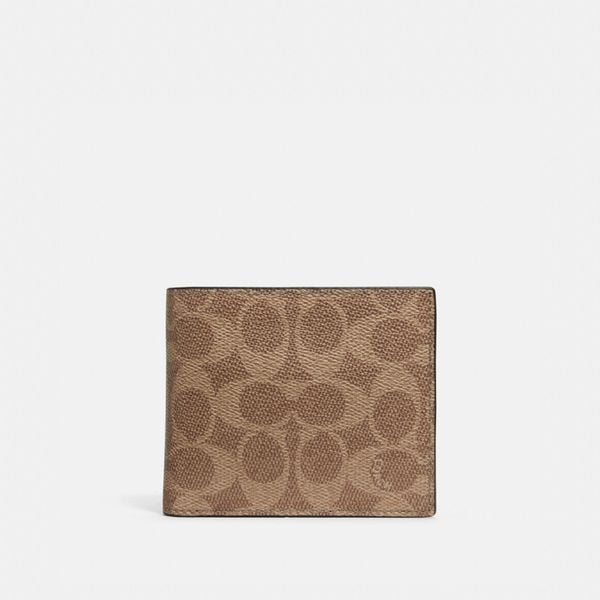 Coach 3 In 1 Wallet In Signature Canvas - Khaki 