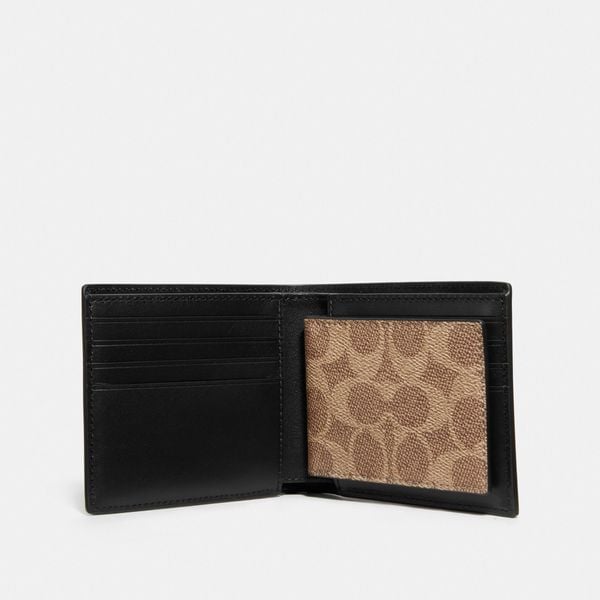  Coach 3 In 1 Wallet In Signature Canvas - Khaki 
