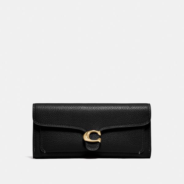  Coach Tabby Long Wallet - Black/Gold 