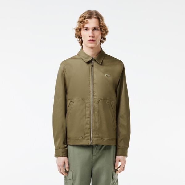  Lacoste Water-Repellent Lightweight Twill Jacket - Green 