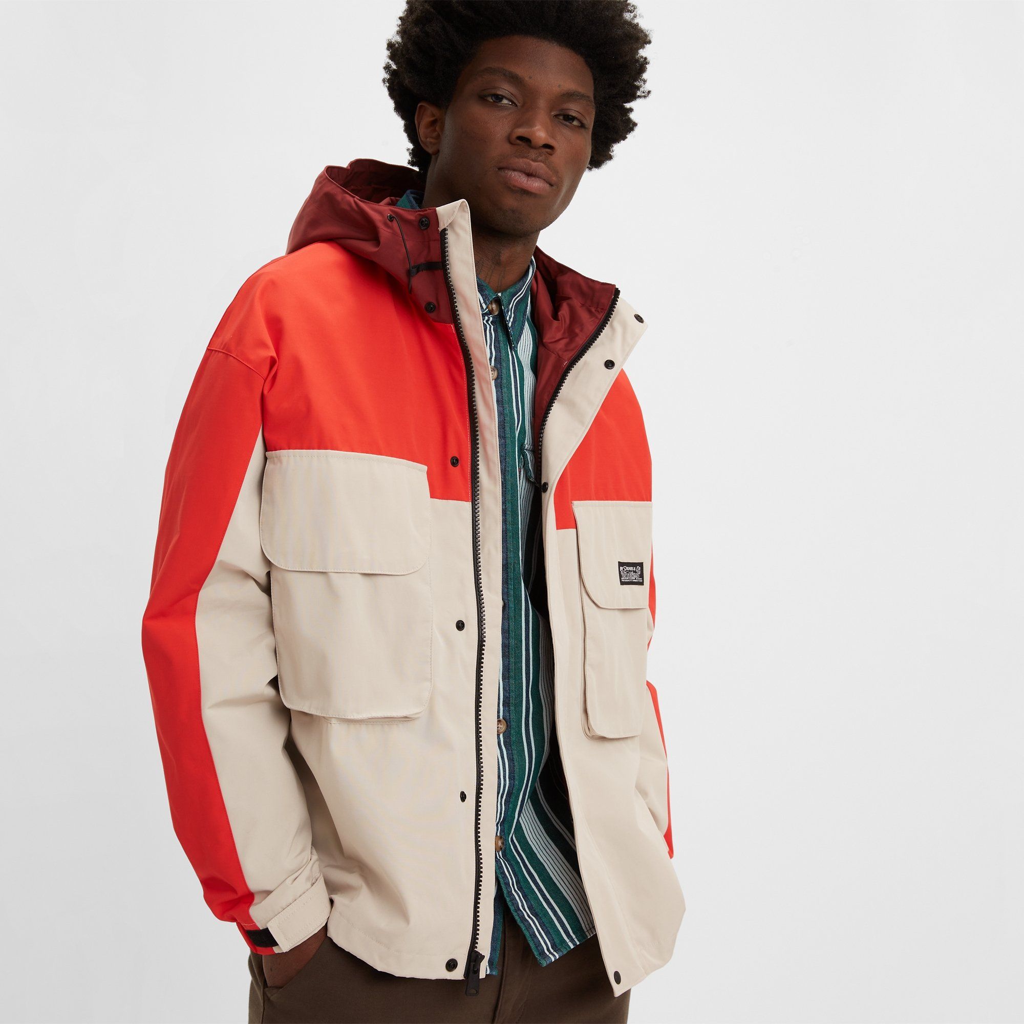  Levi's Bartlett Utility Jacket - Cream / Red 