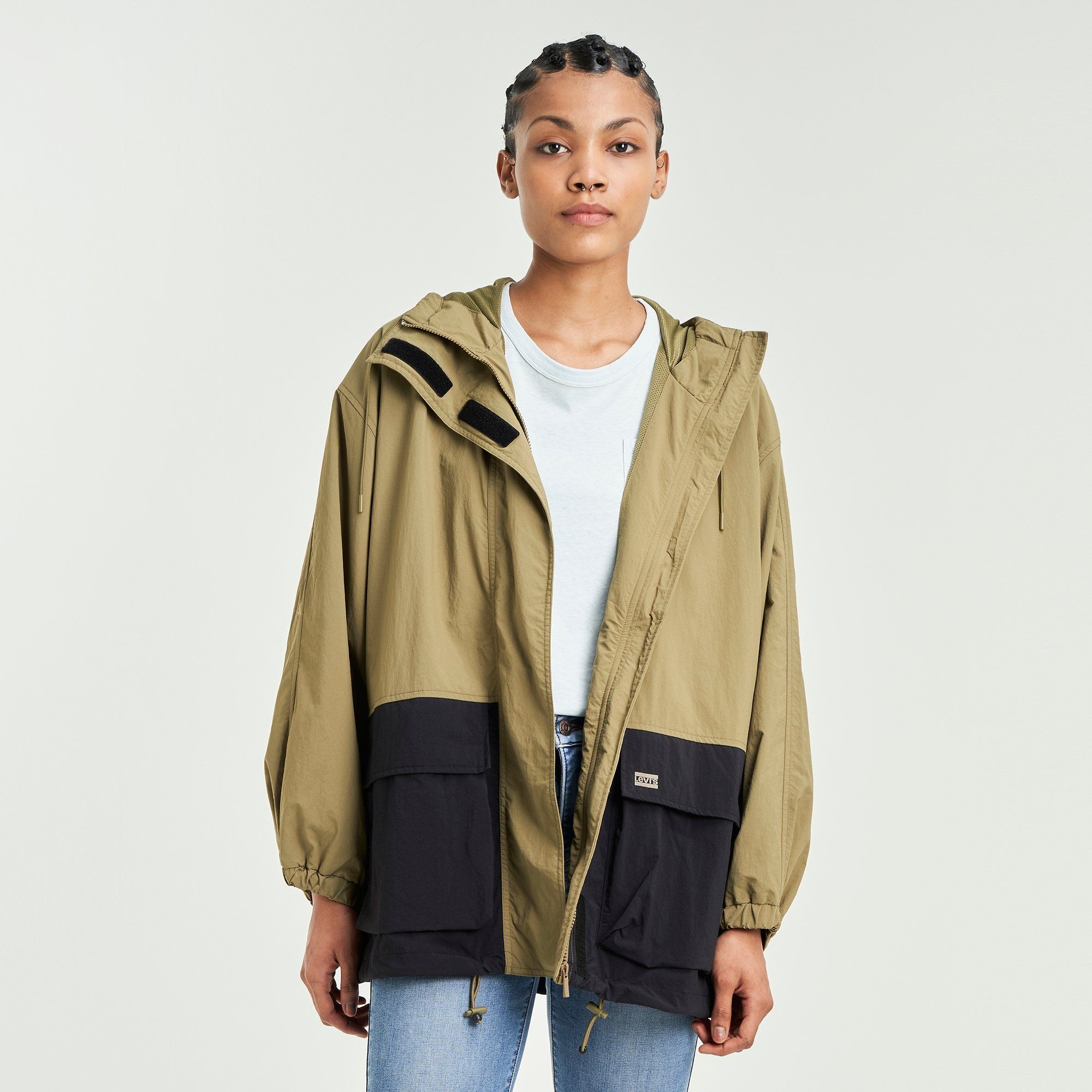  Levi's Hooded Nylon Windbreaker - Olive 