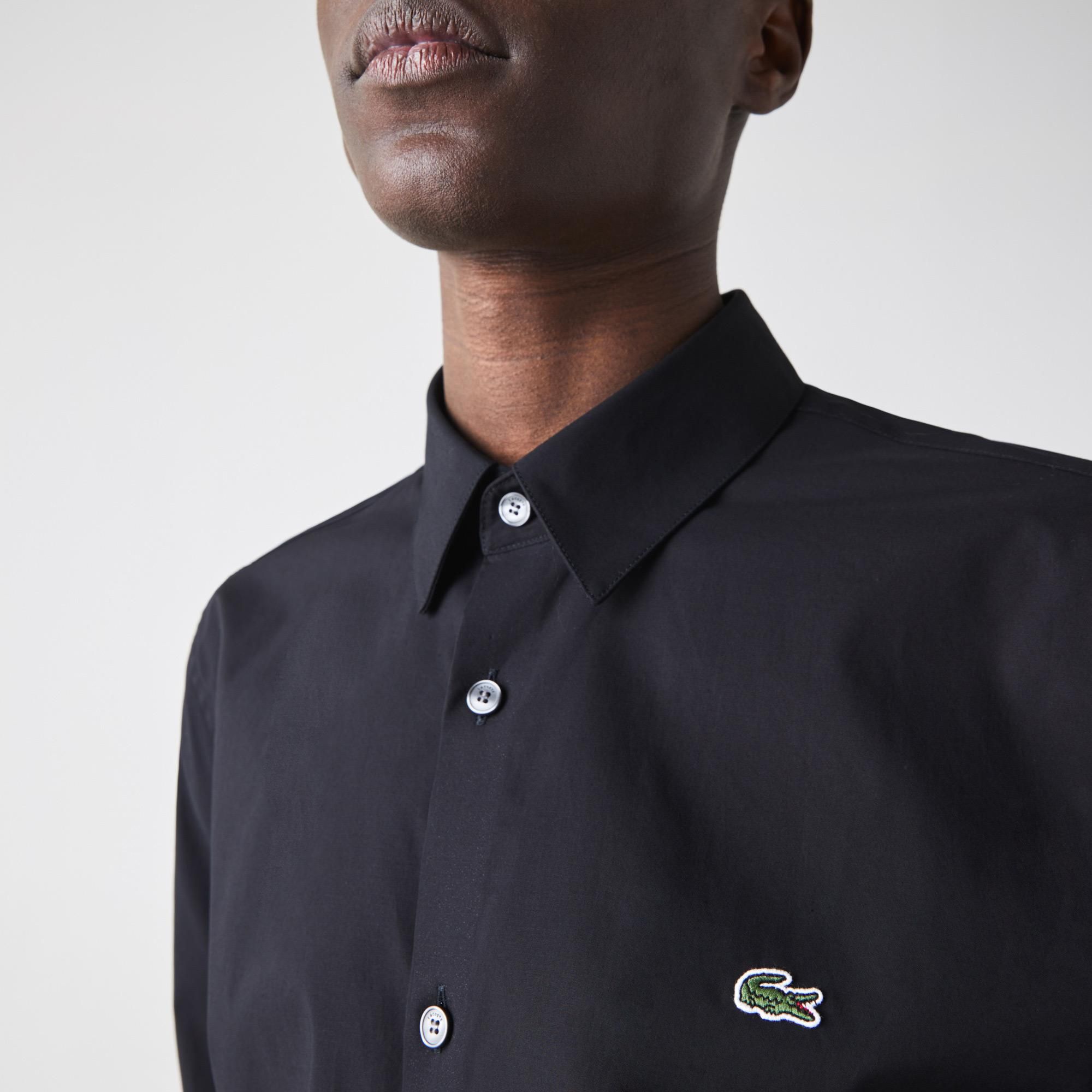  Lacoste Slim Fit Stretch Cotton Poplin Shirt - Black 