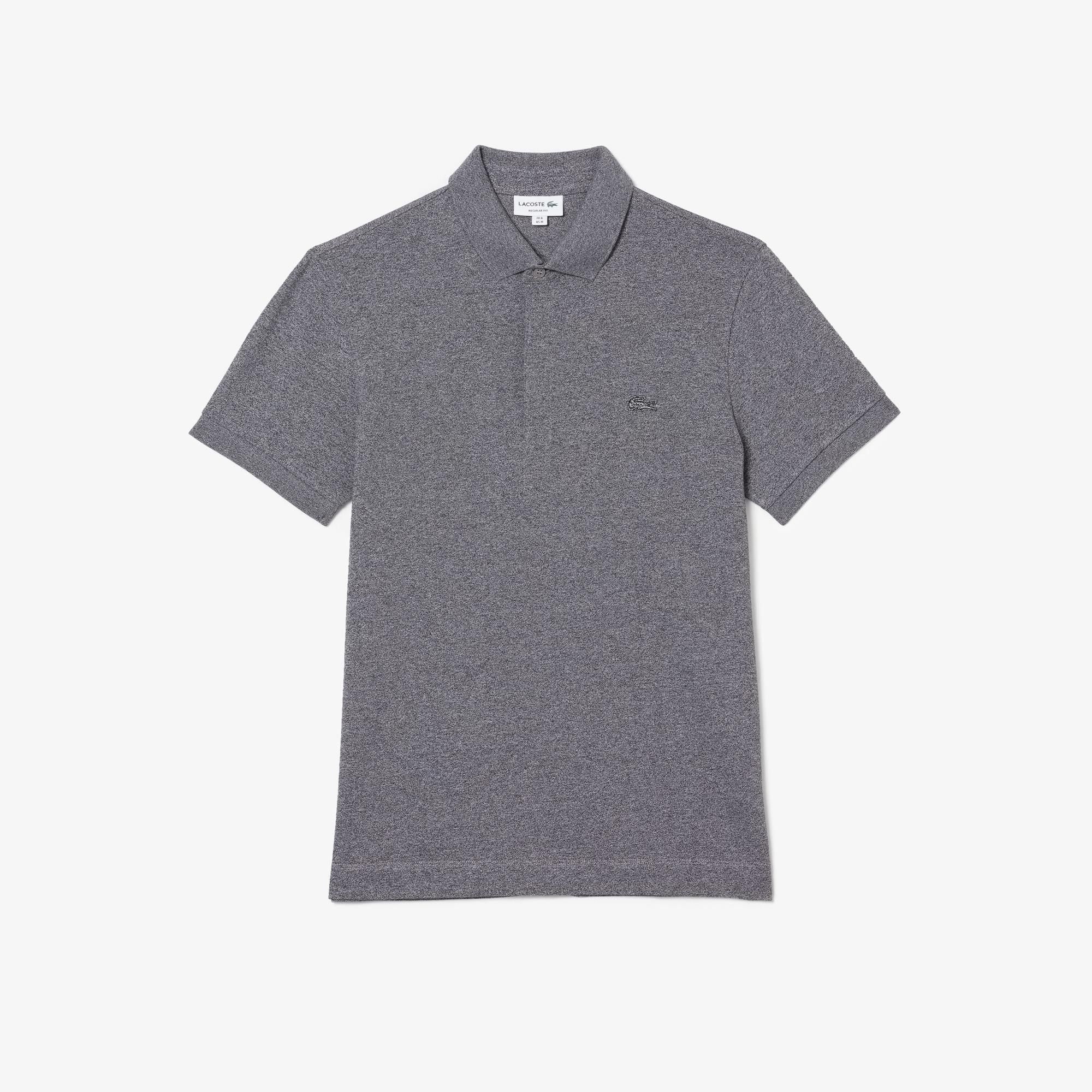  Lacoste Paris Polo Shirt Regular Fit Stretch Cotton Piqué - Grey 