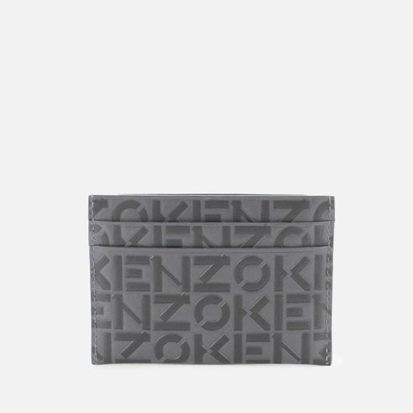  KENZO Monogram Leather Card Holder - Black 
