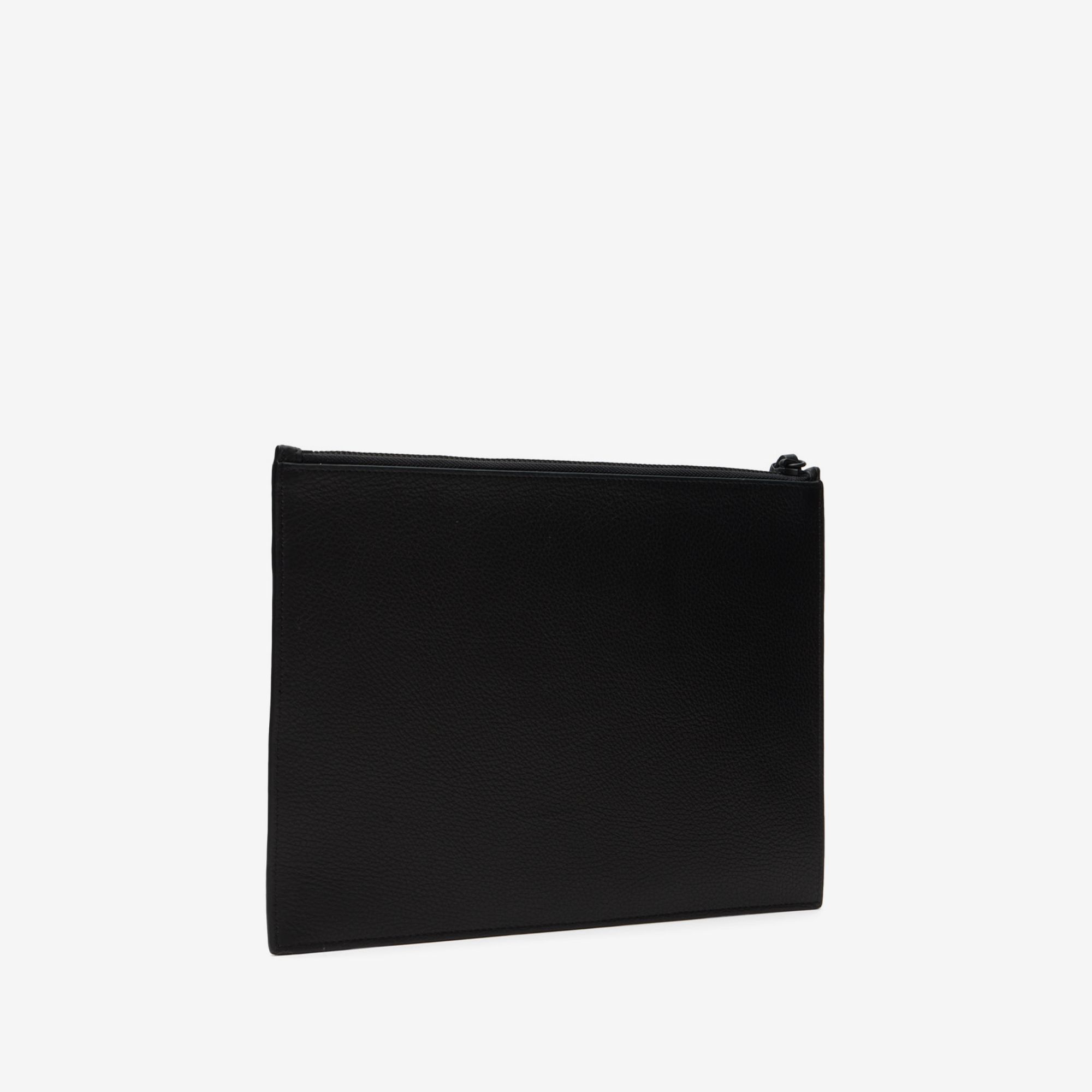  KENZO Logo Large Leather Clutch - Black/Grey 