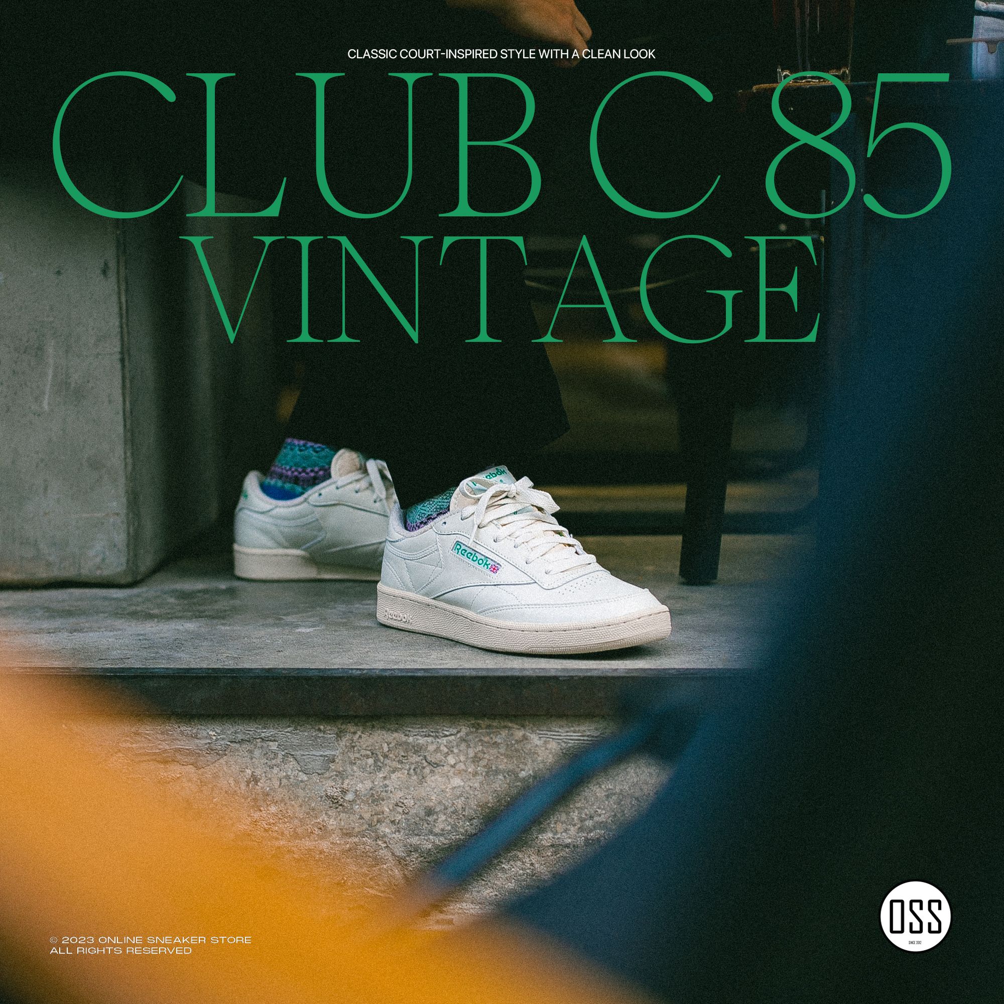  Reebok Club C 85 Vintage - Chalk / Glen Green 