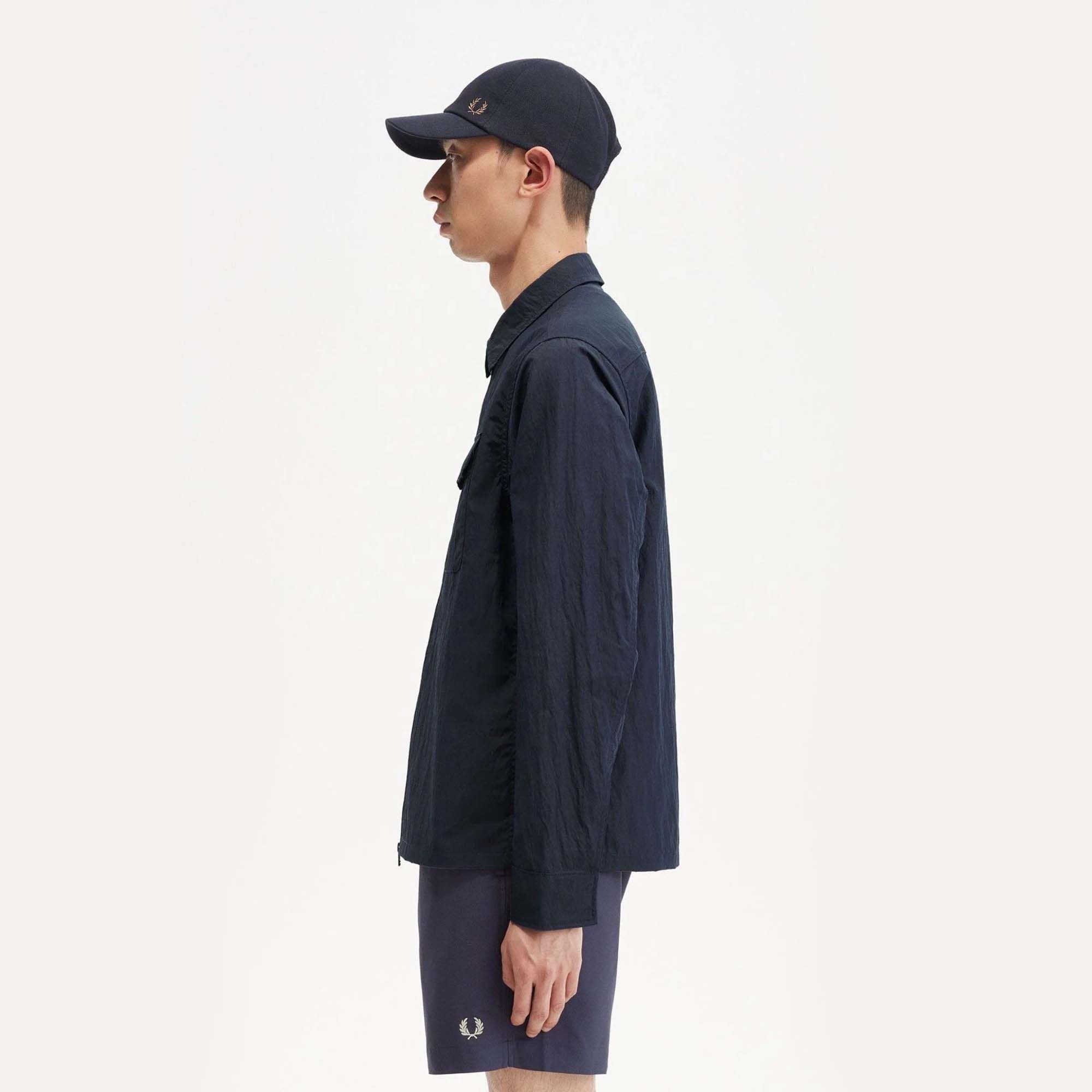  Fred Perry Zip-Through Overshirt - Navy 