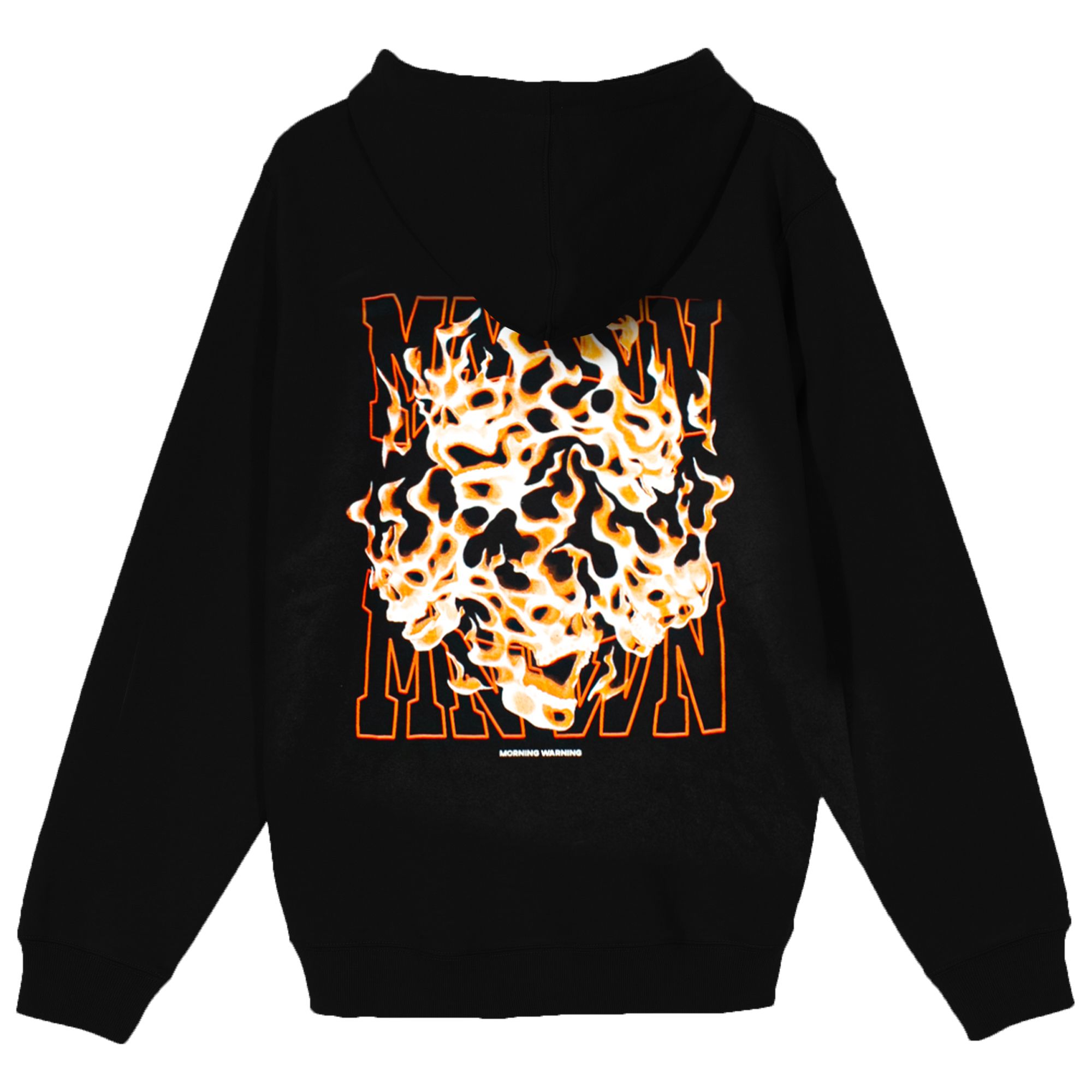  Hoodie Flame Skull - Orange 
