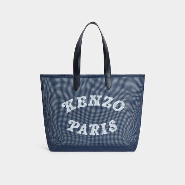  'KENZO Play' Large Tote Bag In Mesh - Navy Blue 