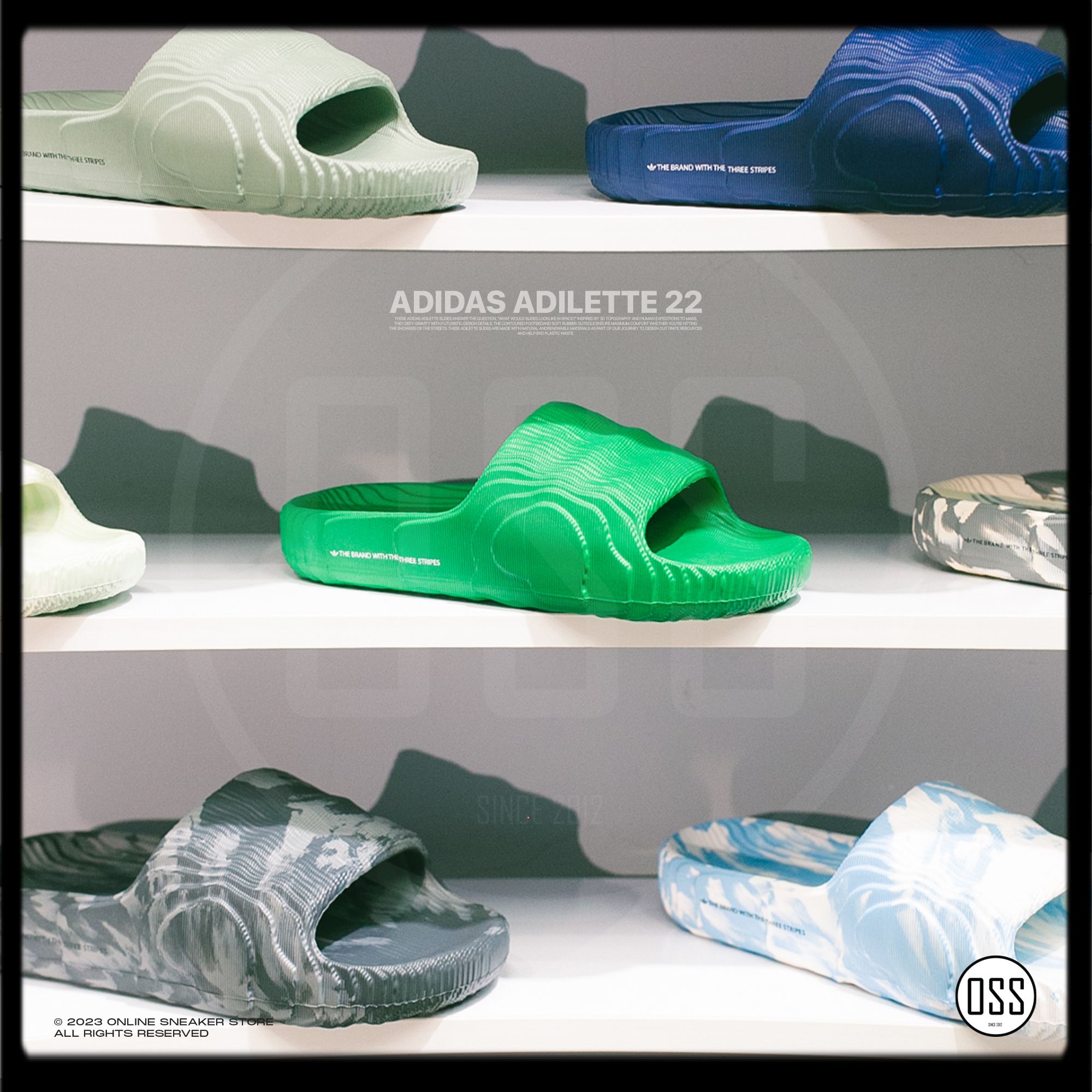  adidas Adilette 22 Slides - Green 