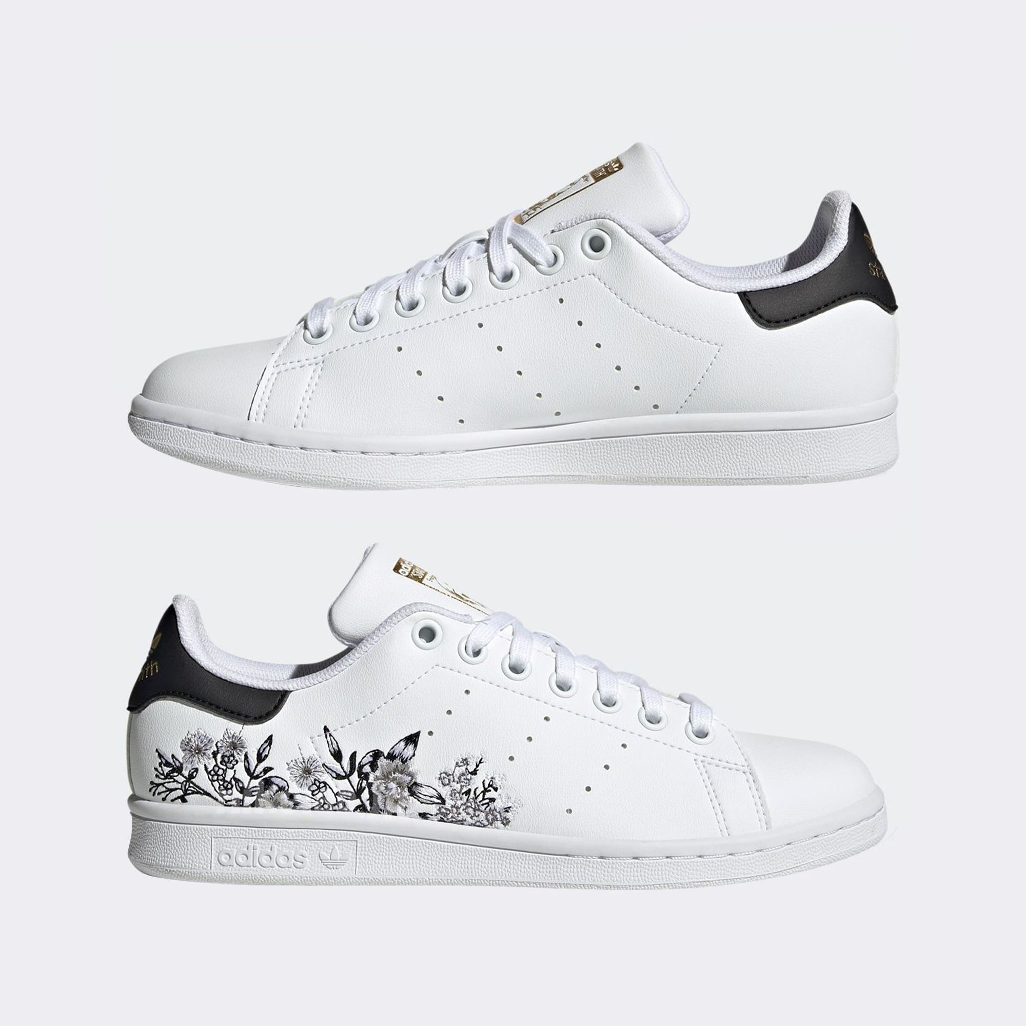 adidas Stan Smith - White/Black Floral – Online Sneaker Store