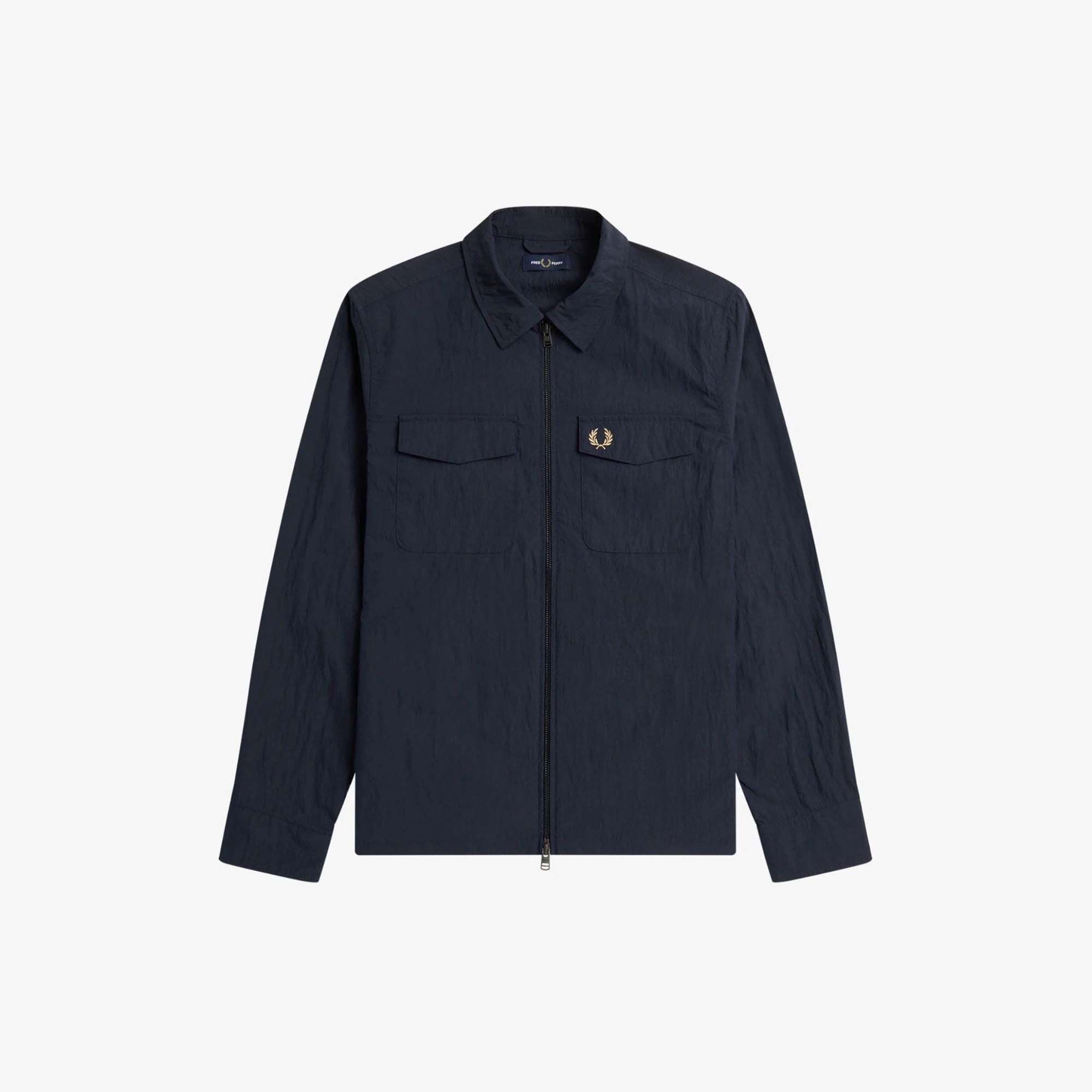  Fred Perry Zip-Through Overshirt - Navy 