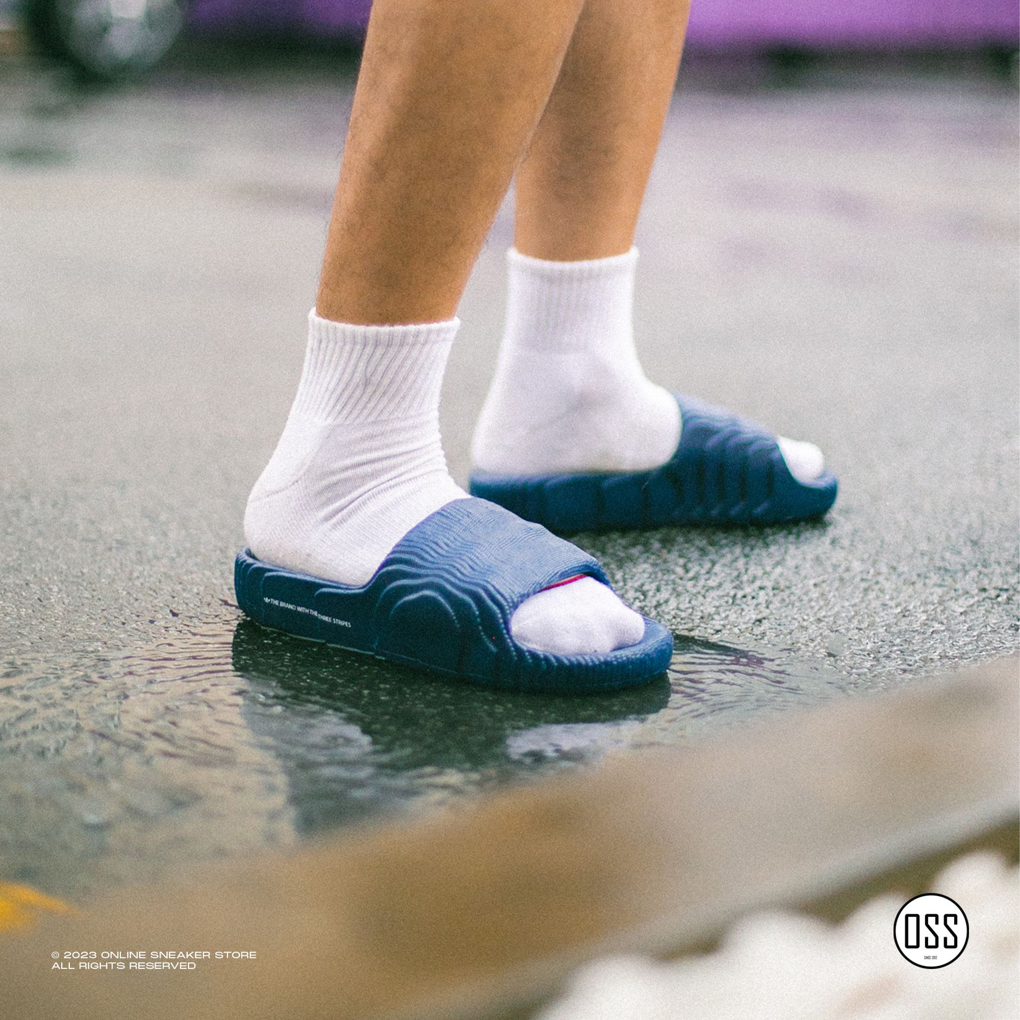  adidas Adilette 22 Slides - Dark Blue 