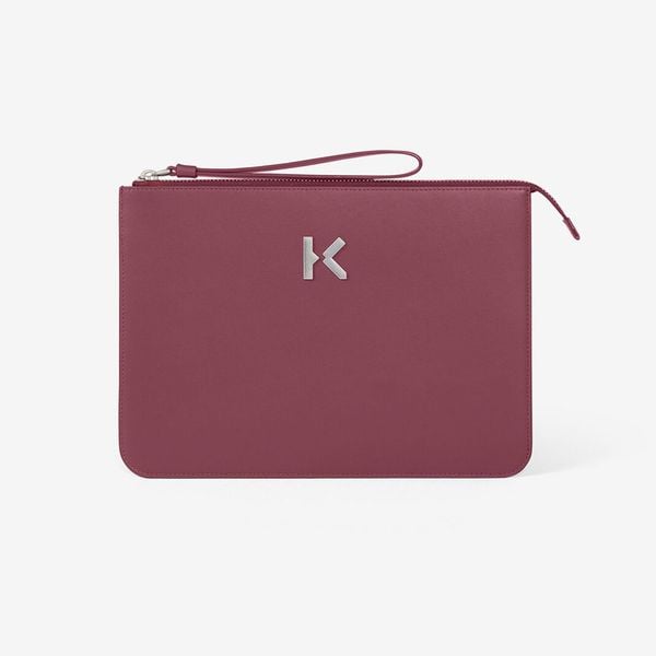  KENZO K Leather Clutch - Blackberry 