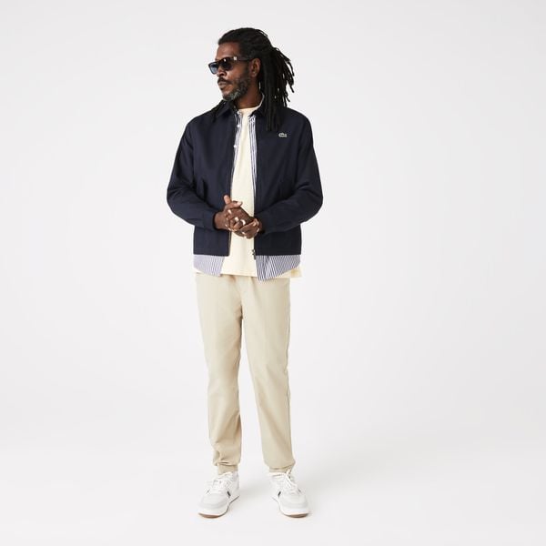  Lacoste Short Zippered Organic Cotton Gabardine Jacket - Navy 