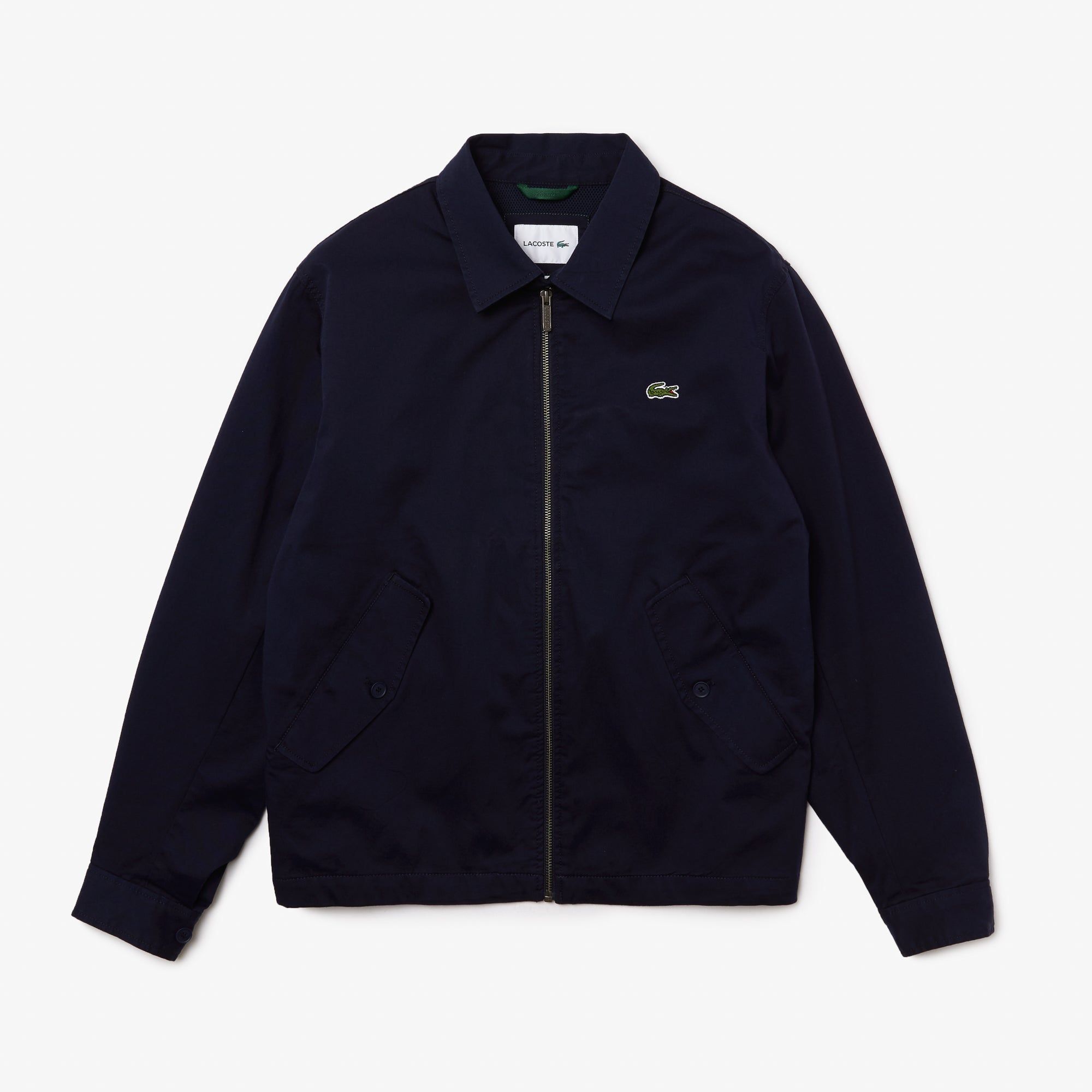  Lacoste Short Zippered Organic Cotton Gabardine Jacket - Navy 