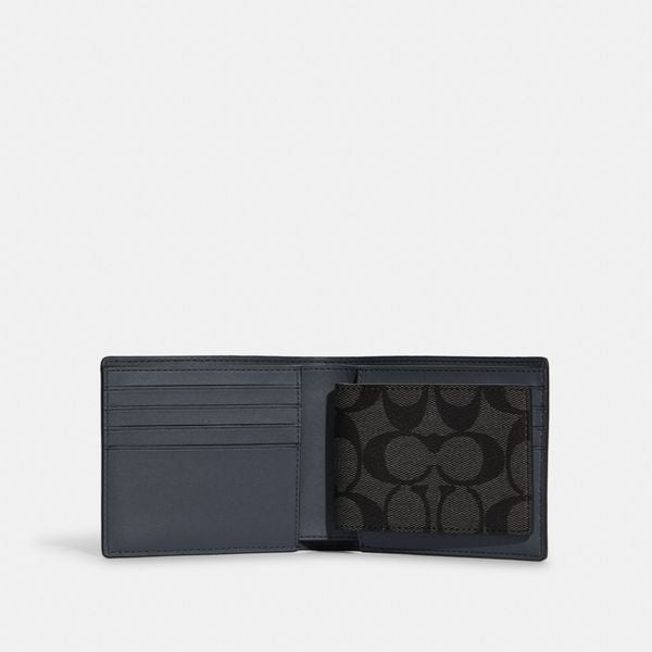  Coach 3 In 1 Wallet In Colorblock Signature Canvas With Coach Patch - Denim 