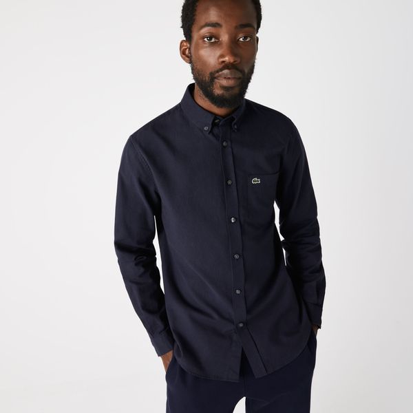  Lacoste Oxford Cotton Shirt - Navy (Regular) 