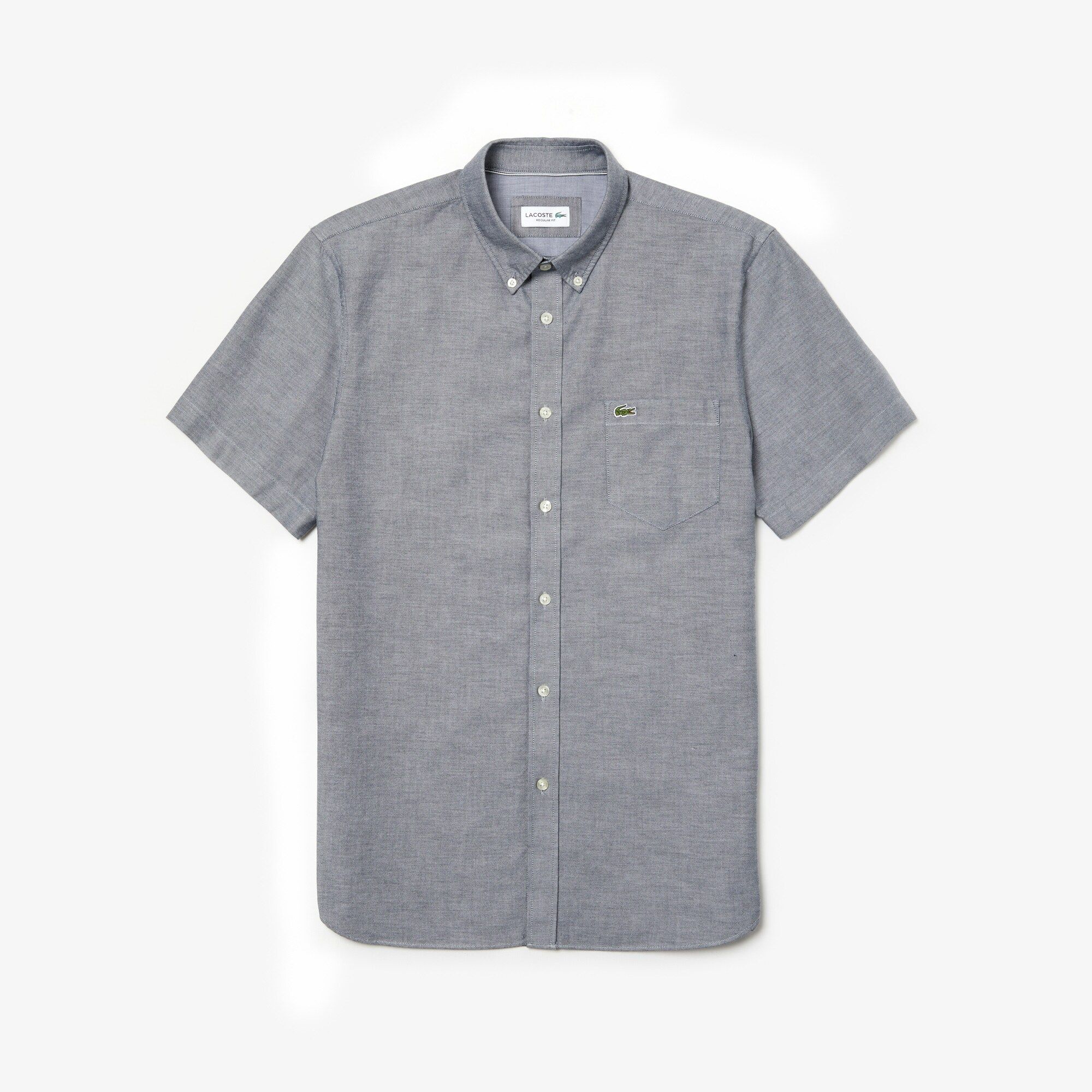  Lacoste Oxford Cotton Shirt Short Sleeves - Navy (Regular) 