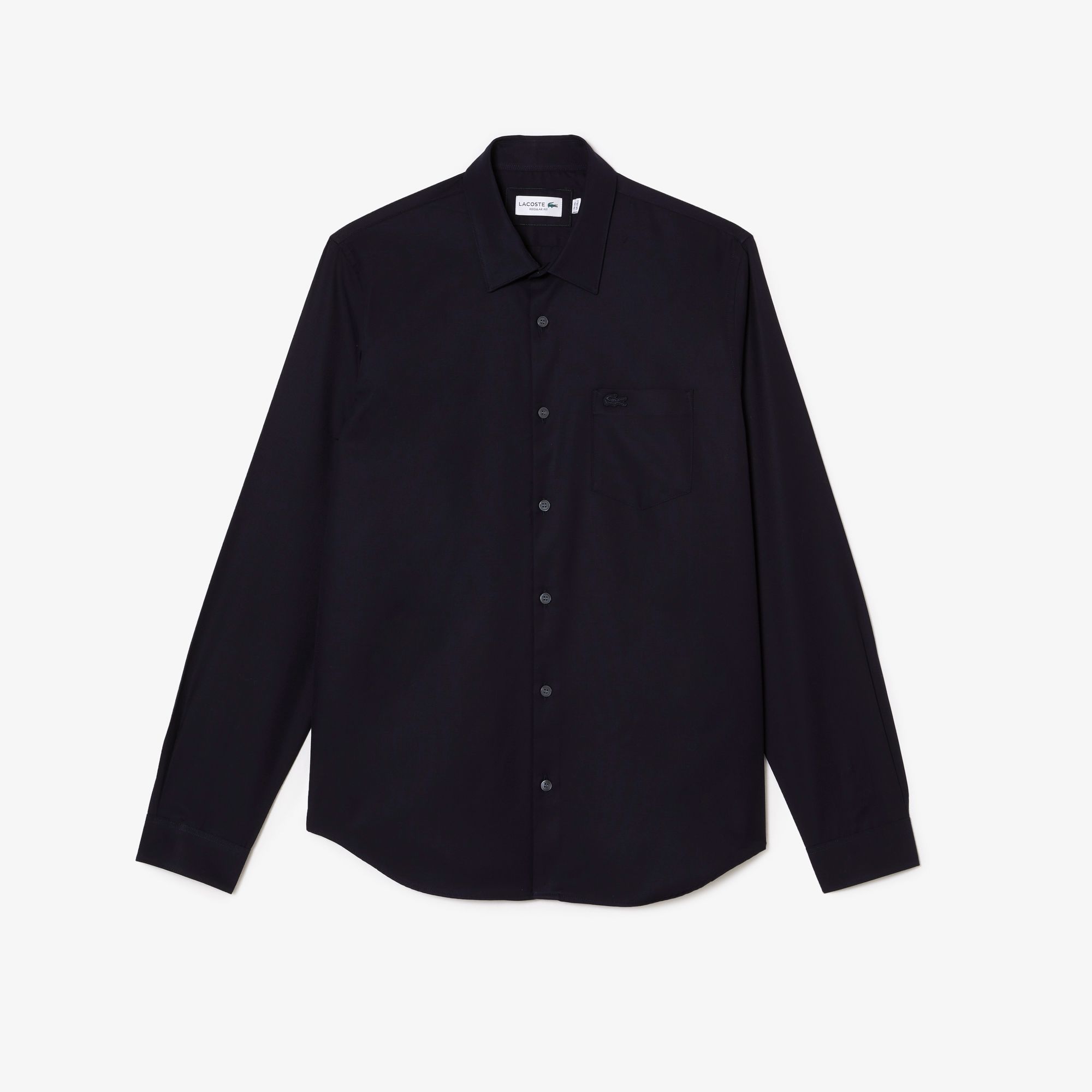  Lacoste Regular Fit Solid Cotton Shirt - Black 