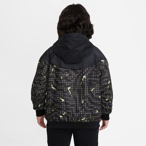  Nike Sporstwear Windrunner Kid Jacket - Black / Barely Volt 