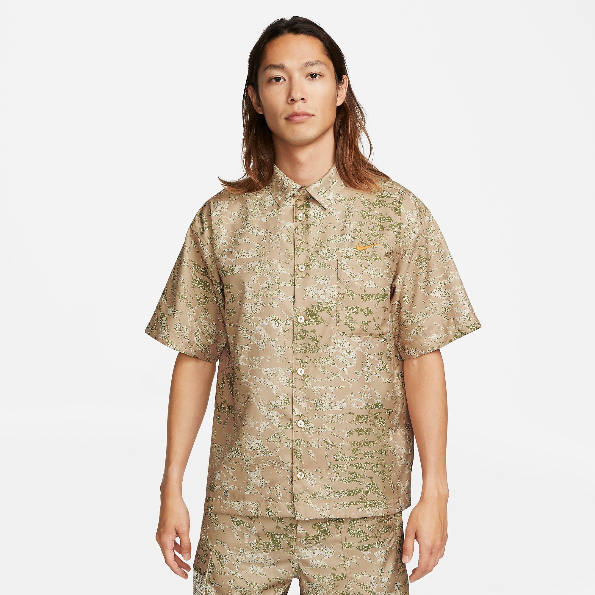  Nike Dri-FIT Printed Short-Sleeve Shirt - Beige 