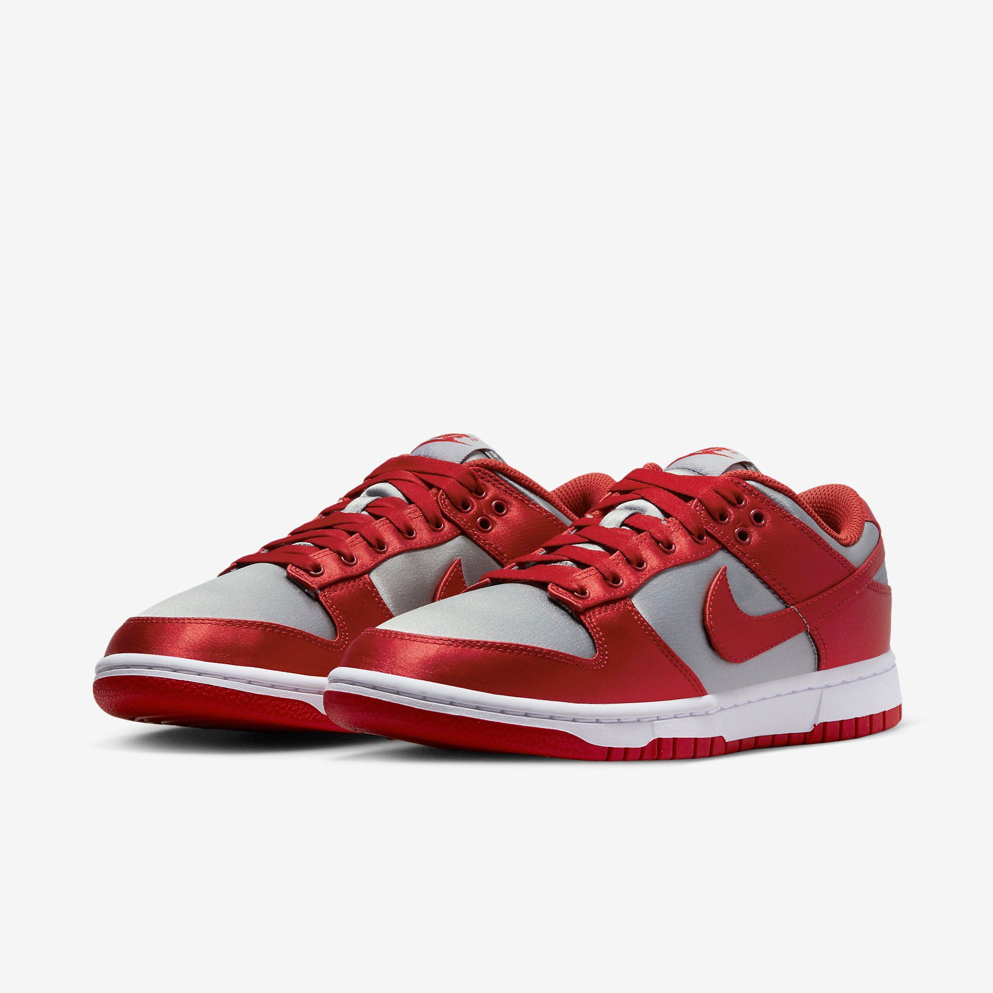  Nike Dunk Low Satin - Varsity Red and Medium Grey 