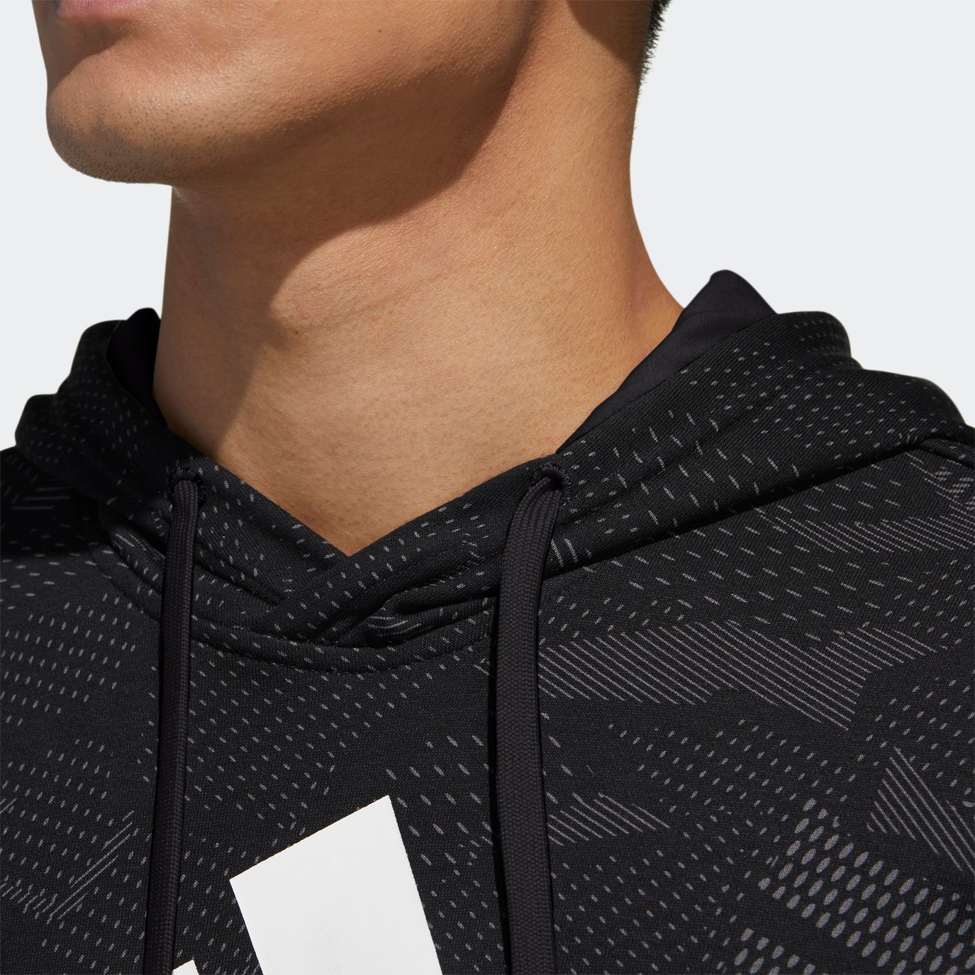  adidas Essentials Allover Print Hoodie - Black 