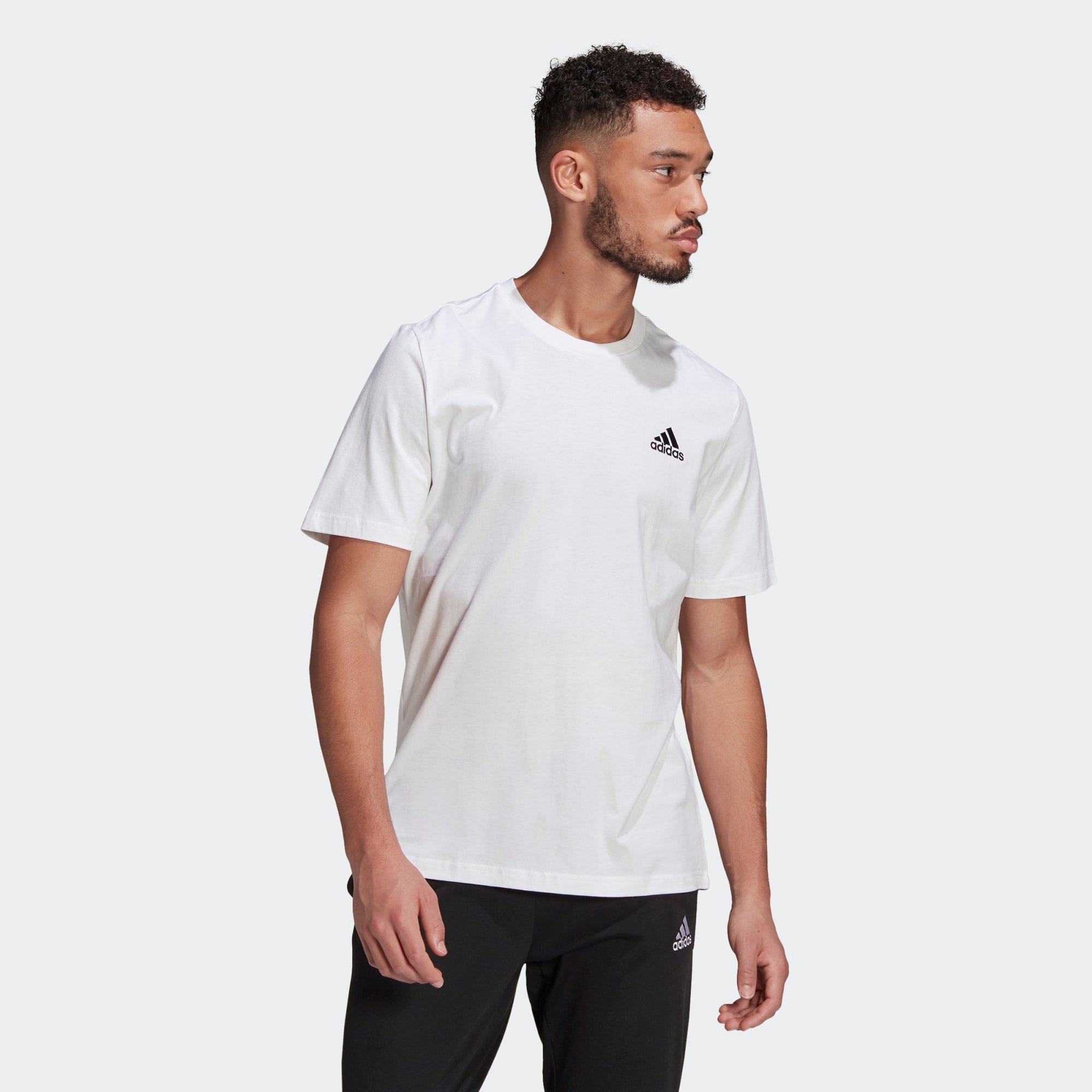 adidas Essentials Embroidered Small Logo Tee White Online