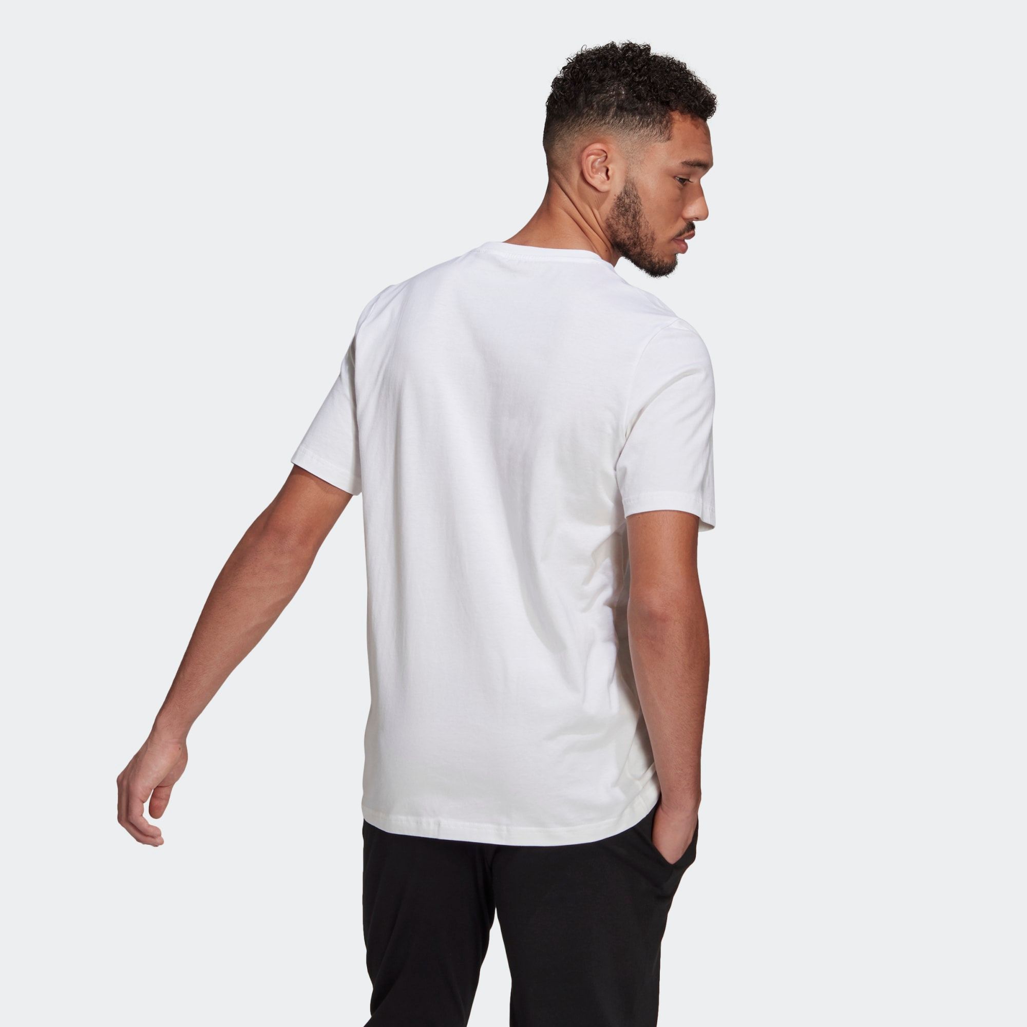  adidas Essentials Embroidered Small Logo Tee - White 
