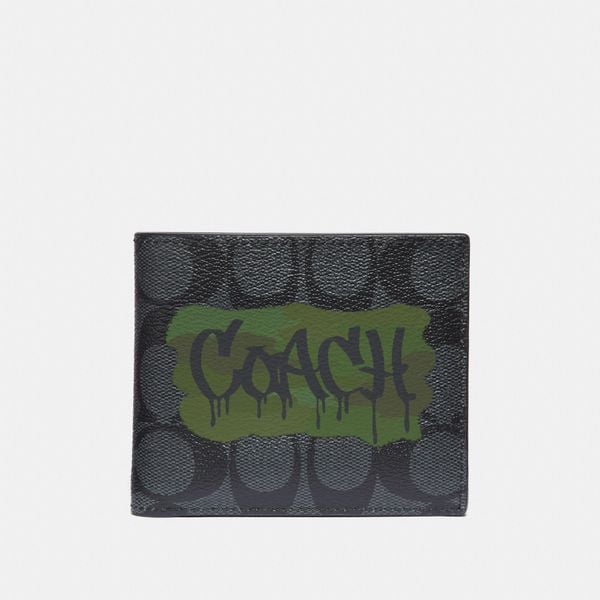  Coach 3 In 1 Wallet In Signature Canvas With Graffiti 