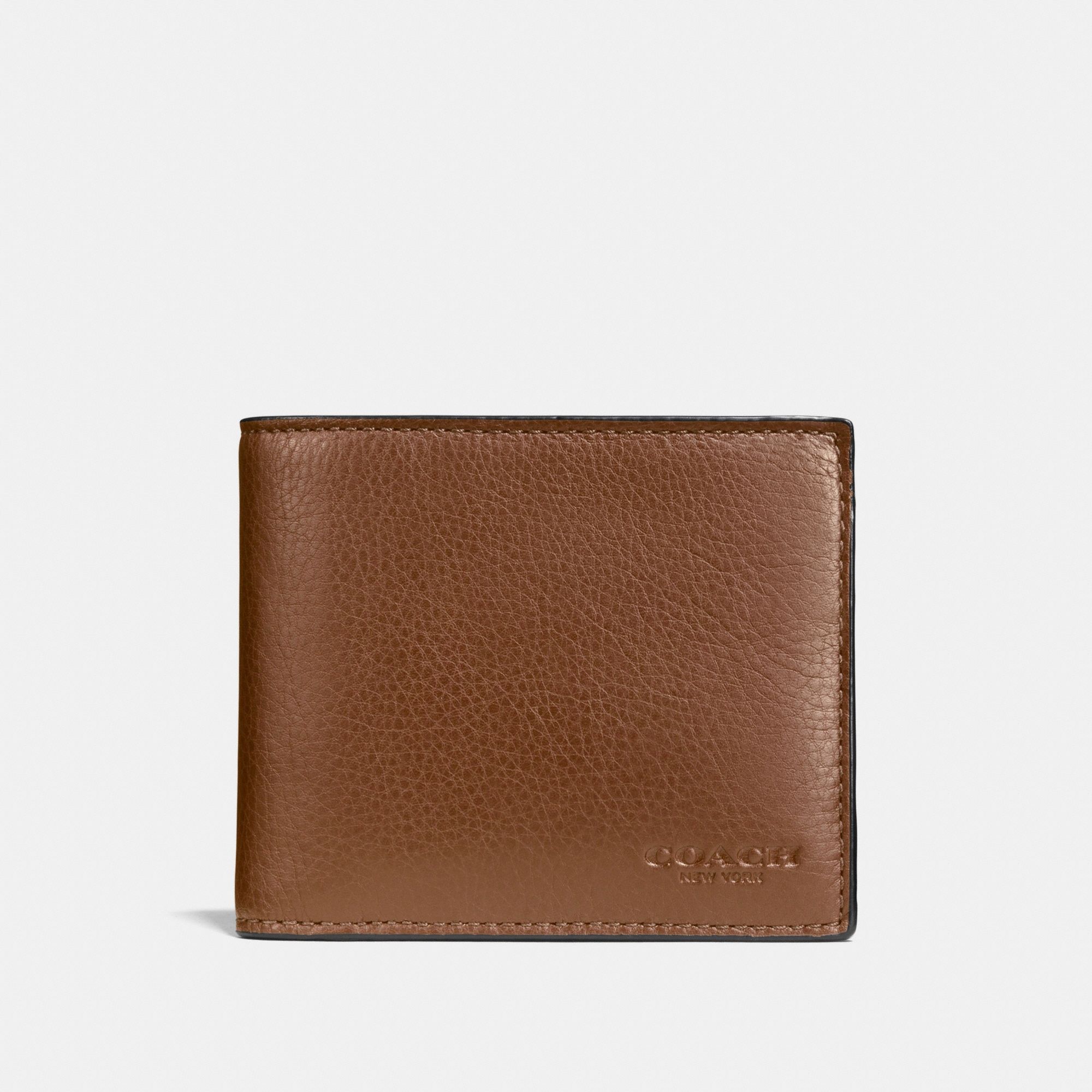 Coach Compact ID Wallet - Dark Saddle – Online Sneaker Store